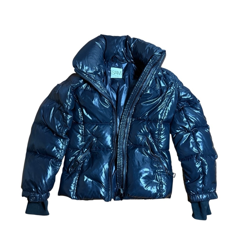 SAM. Kids Black Shiny Freestyle Down Puffer Jacket -Size 12Y - Picture 2 of 11